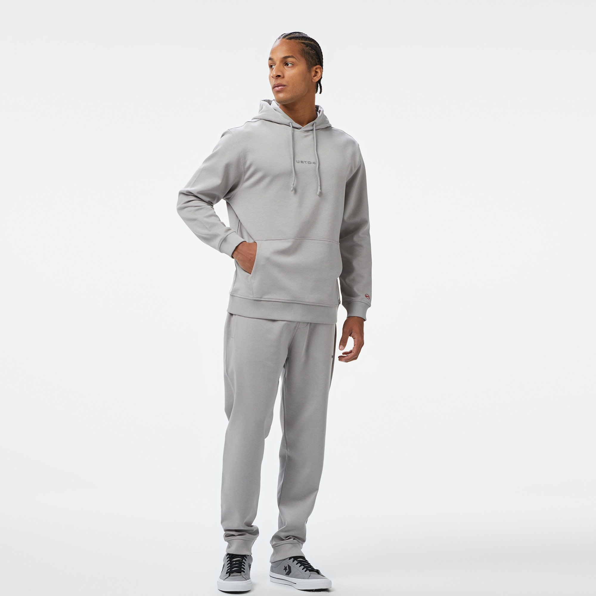 UNITED4 Classic Erkek Gri Hoodie