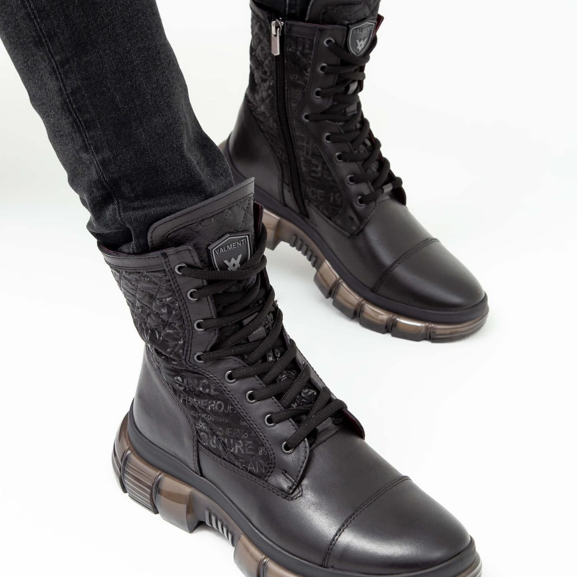 Valmenti Glow Erkek Siyah Hakiki Deri Casual Bot