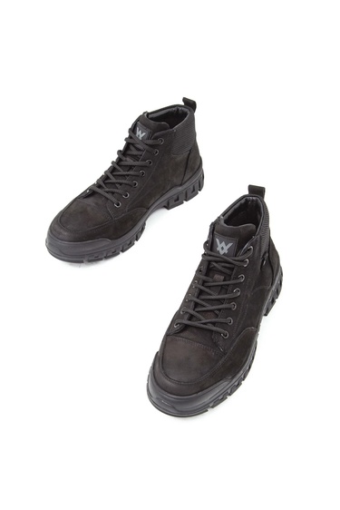  Valmenti Erkek Siyah Nubuk Hakiki Deri Casual Bot