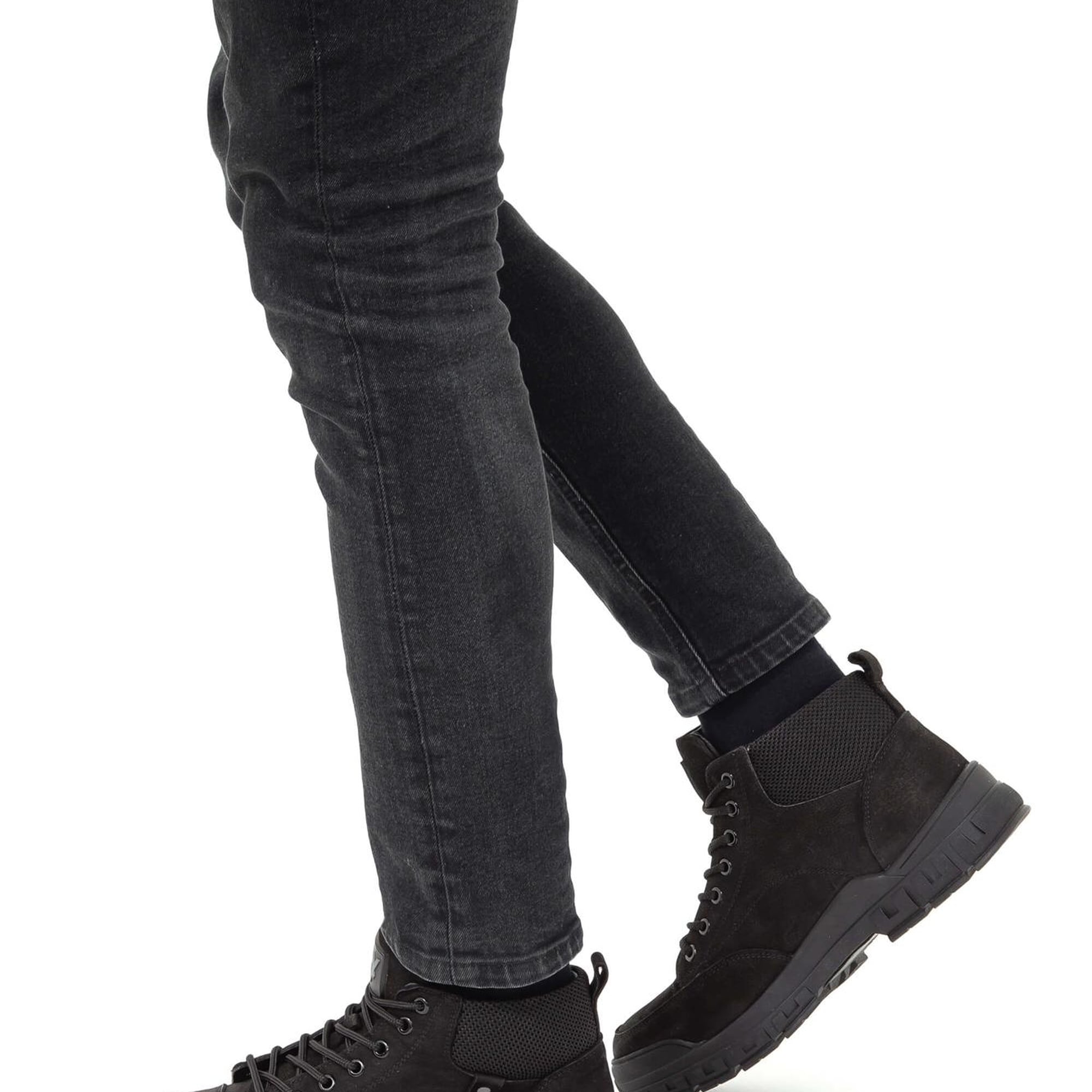 Valmenti Erkek Siyah Nubuk Hakiki Deri Casual Bot