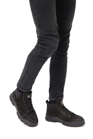  Valmenti Erkek Siyah Nubuk Hakiki Deri Casual Bot