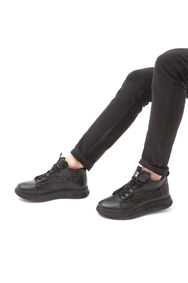  Valmenti Erkek Siyah Deri & Tekstil Casual Bot