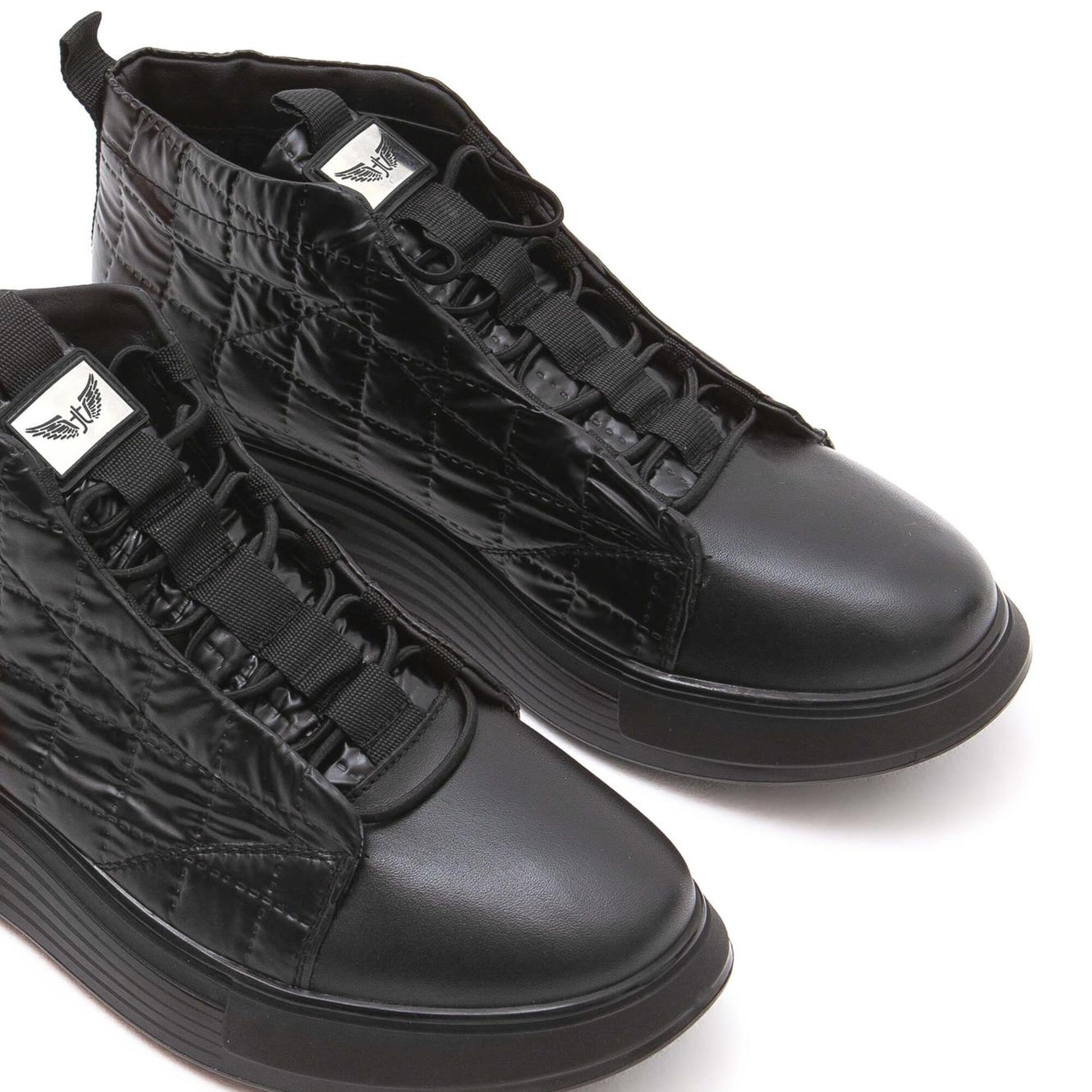 Valmenti Erkek Siyah Deri & Tekstil Casual Bot