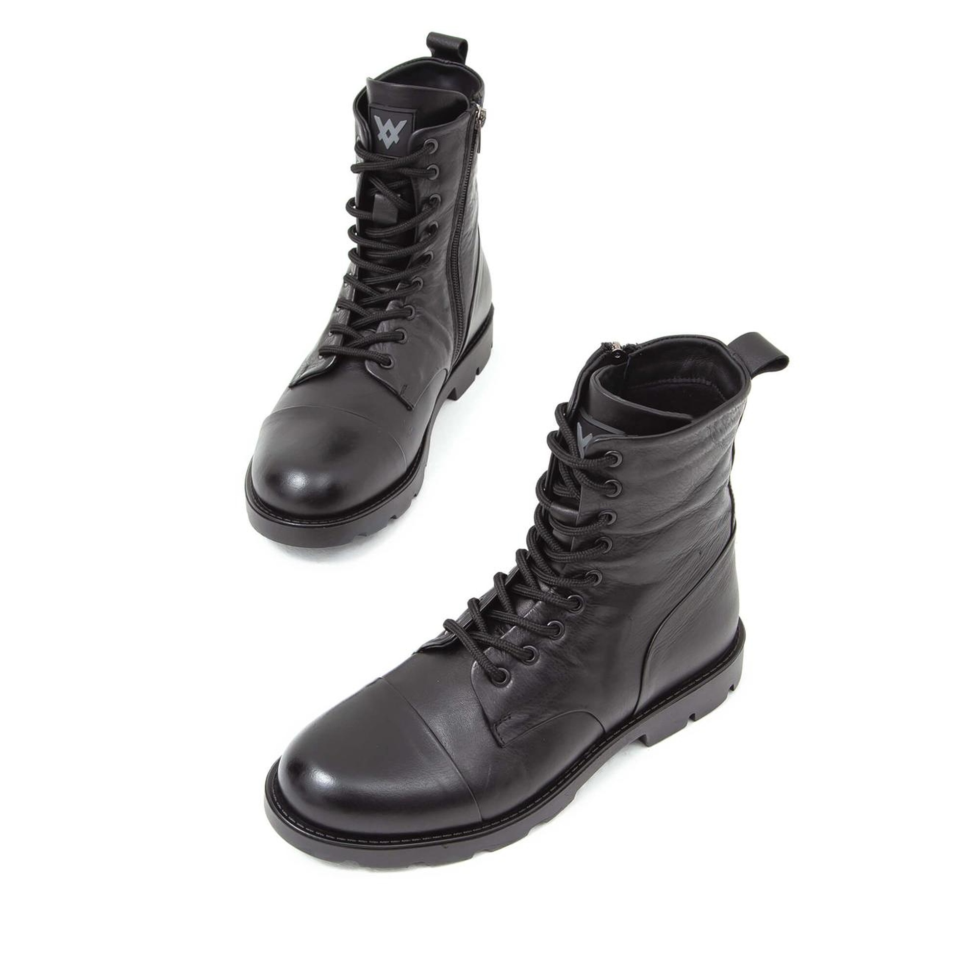 Valmenti Dabih Erkek Siyah Hakiki Deri Casual Bot