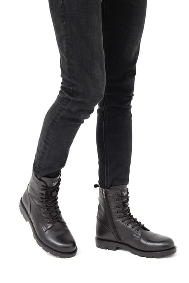  Valmenti Dabih Erkek Siyah Hakiki Deri Casual Bot