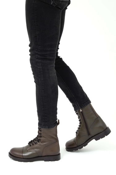  Valmenti Dabih Erkek Yeşil Hakiki Deri Casual Bot