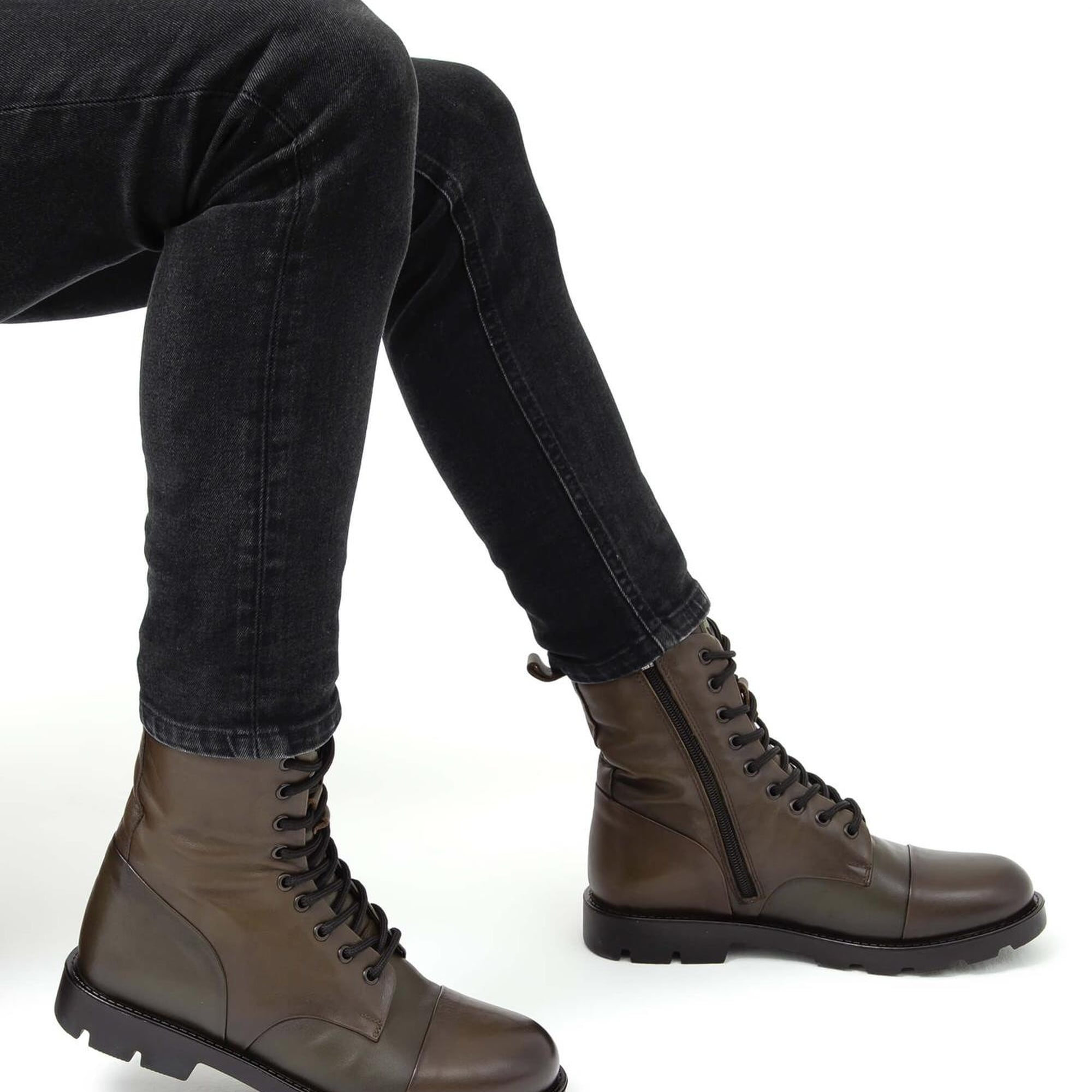 Valmenti Dabih Erkek Yeşil Hakiki Deri Casual Bot