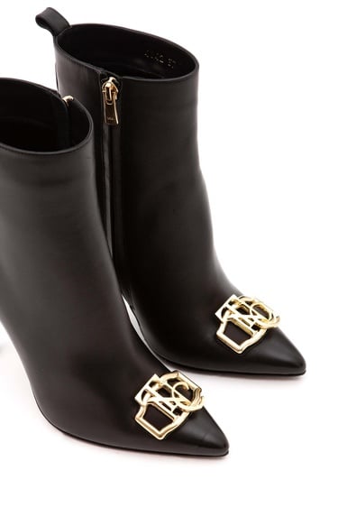  Tamer Tanca Kadın Hakiki Deri Siyah Topuklu Bot