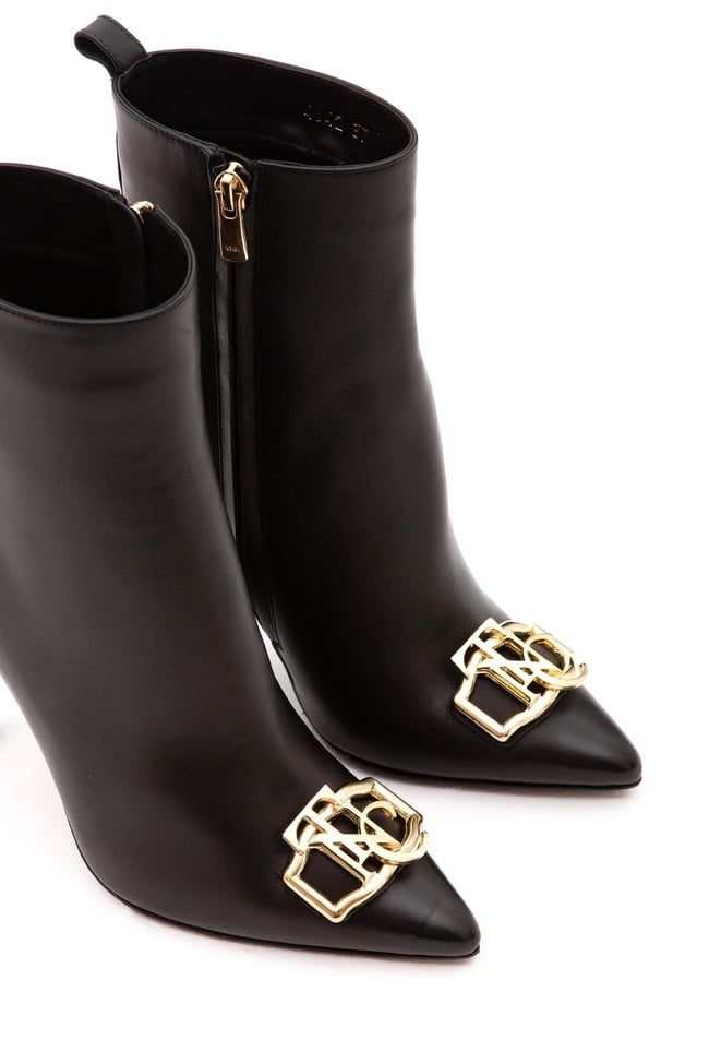  Tamer Tanca Kadın Hakiki Deri Siyah Topuklu Bot