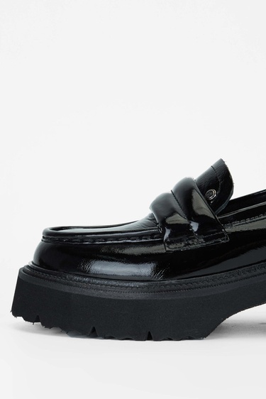  Tamer Tanca Kadın Hakiki Deri Siyah Loafer Ayakkabı