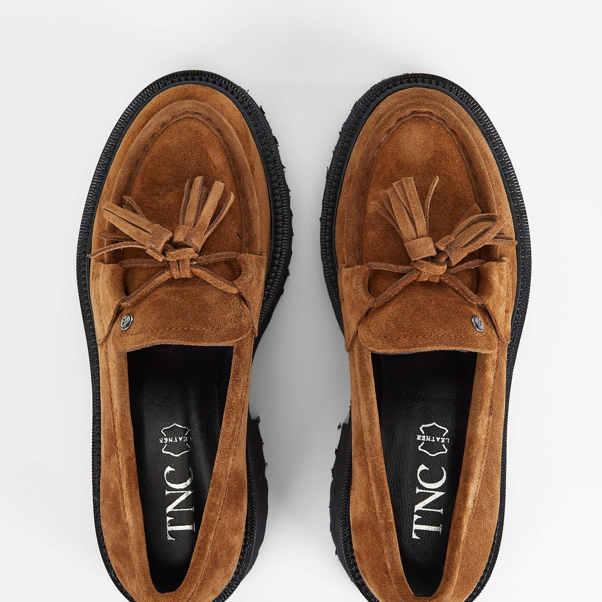 Tamer Tanca Kadın Hakiki Deri Taba Süet Loafer Ayakkabı