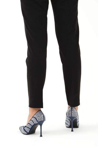  Tamer Tanca Kadın Hakiki Deri Lacivert Abiye Ayakkabı