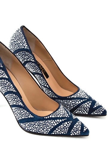  Tamer Tanca Kadın Hakiki Deri Lacivert Abiye Ayakkabı