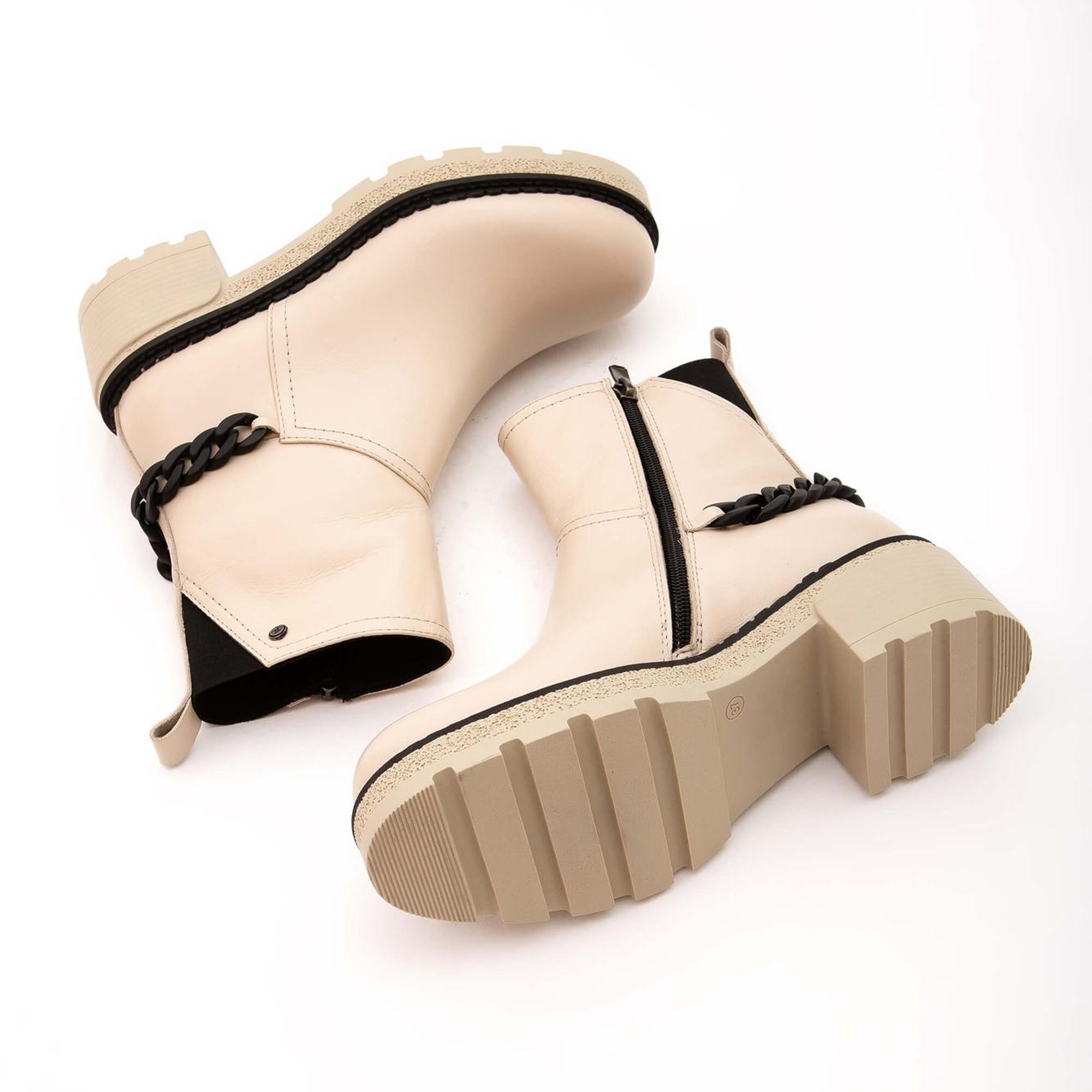 Tamer Tanca Kadın Hakiki Deri Bej Casual Bot