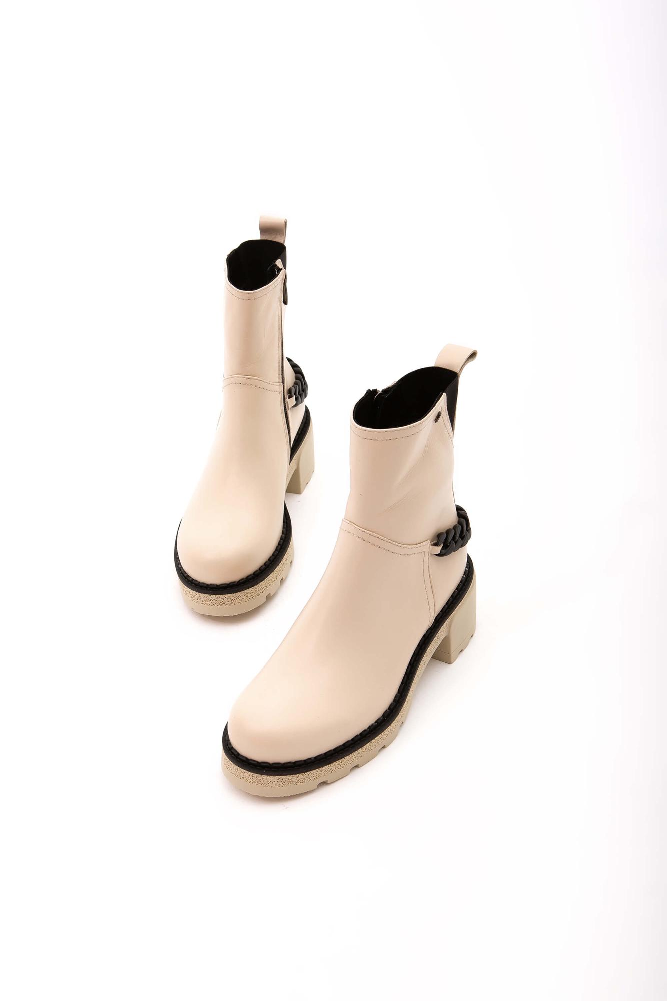  Tamer Tanca Kadın Hakiki Deri Bej Casual Bot