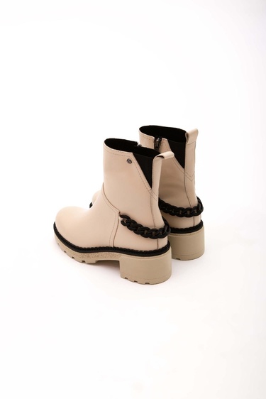  Tamer Tanca Kadın Hakiki Deri Bej Casual Bot