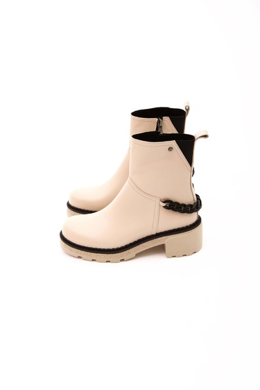  Tamer Tanca Kadın Hakiki Deri Bej Casual Bot
