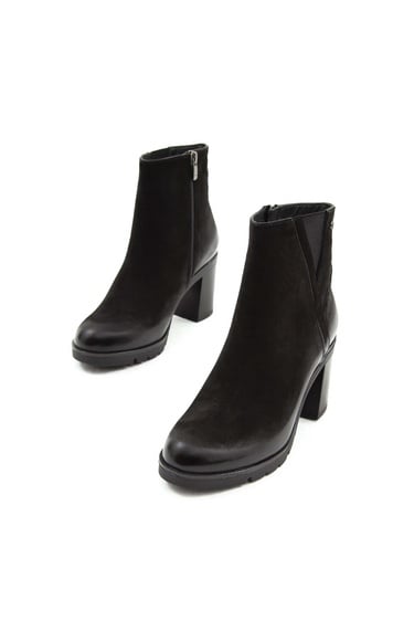  Tamer Tanca Kadın Hakiki Deri Siyah Nubuk Klasik Bot