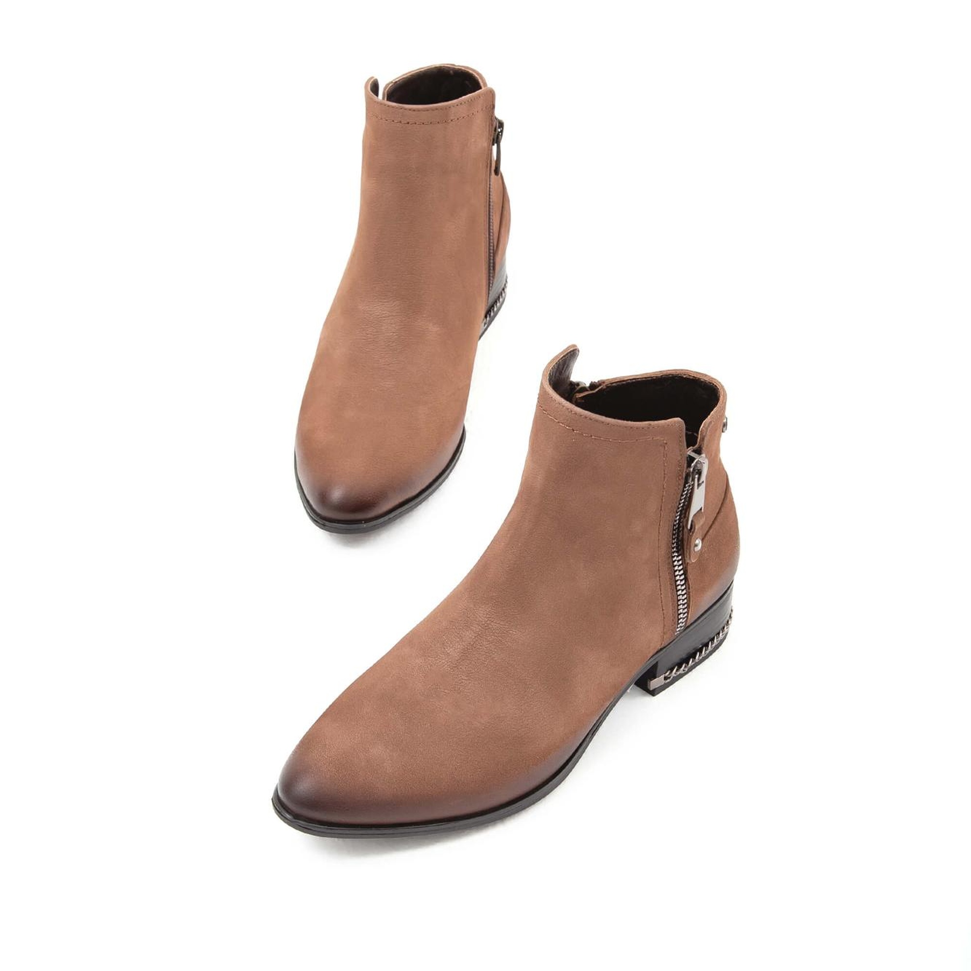 Tamer Tanca Kadın Hakiki Deri Bej Klasik Bot