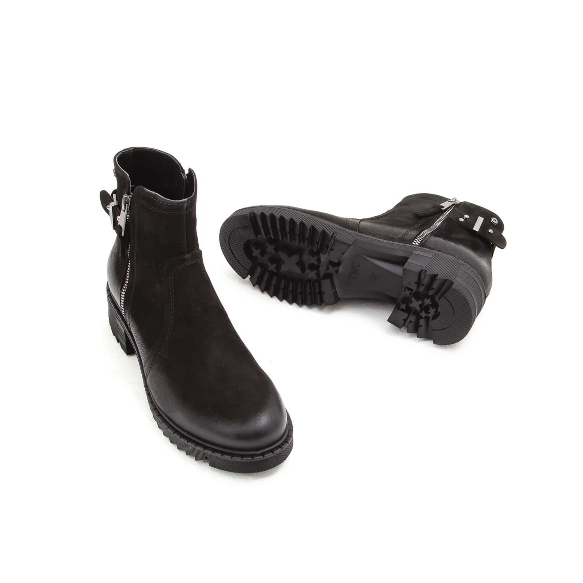 Tamer Tanca Kadın Hakiki Deri Siyah Nubuk Günlük Bot