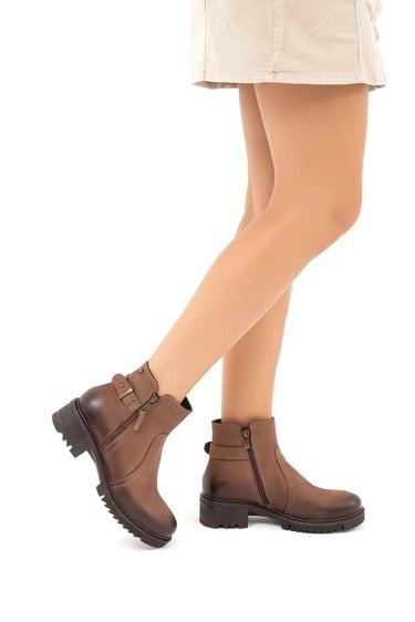  Tamer Tanca Kadın Hakiki Deri Bej Günlük Bot