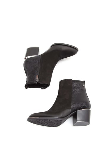  Tamer Tanca Kadın Hakiki Deri Siyah Nubuk Klasik Bot