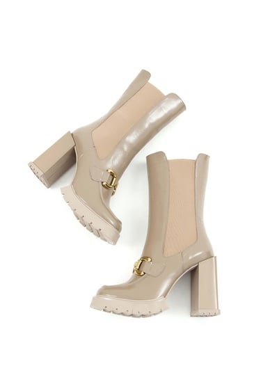  Tamer Tanca Kadın Hakiki Deri Bej Casual Bot