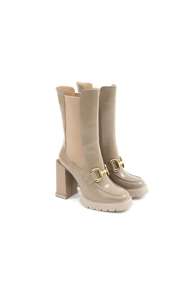  Tamer Tanca Kadın Hakiki Deri Bej Casual Bot