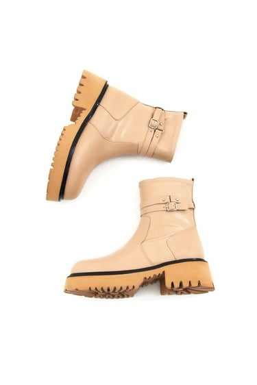  Tamer Tanca Kadın Hakiki Deri Bej Günlük Bot