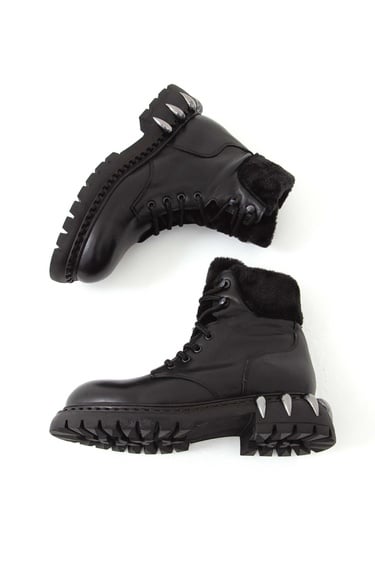  Tamer Tanca Kadın Hakiki Deri Siyah Bot