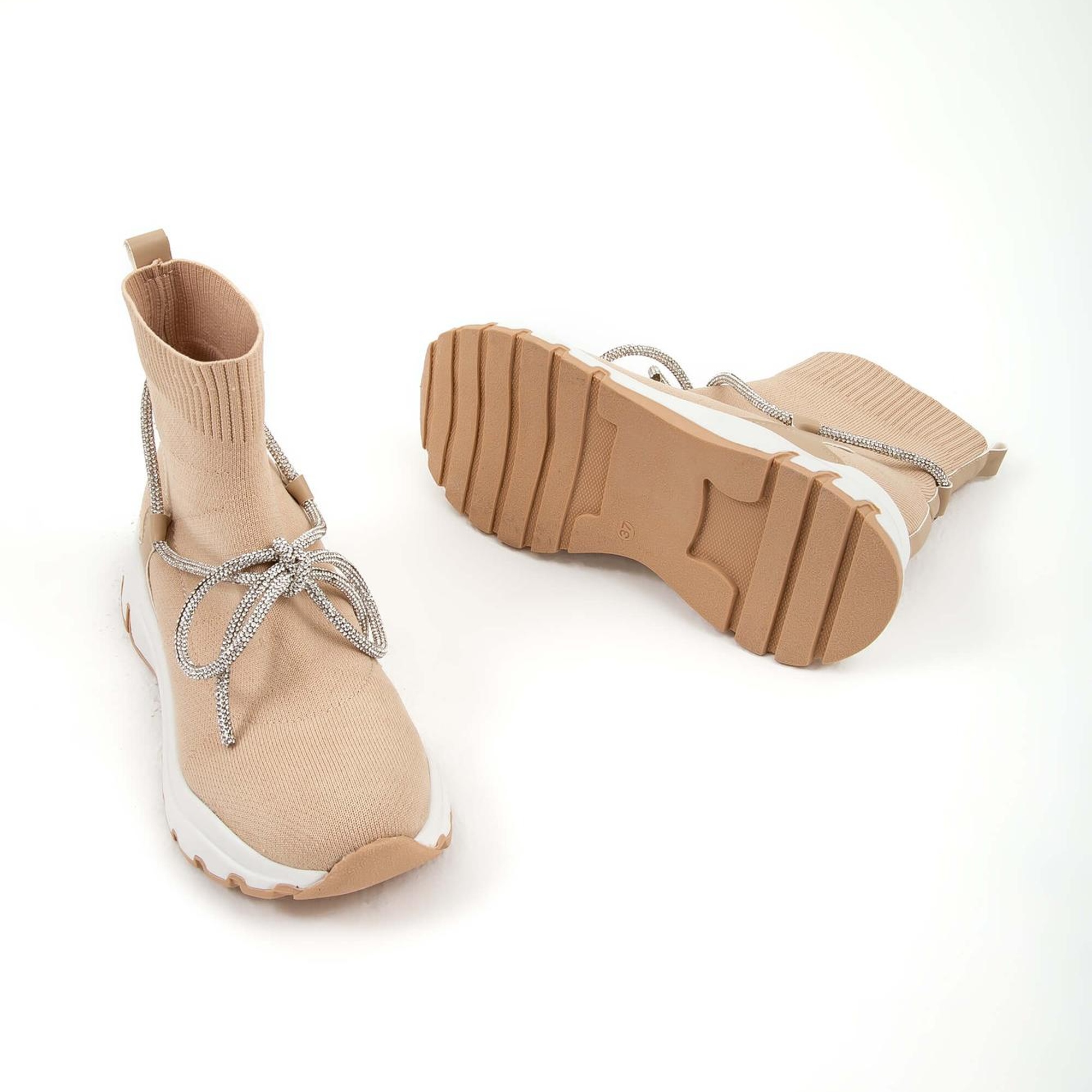 Tamer Tanca Kadın Triko Bej Günlük Bot