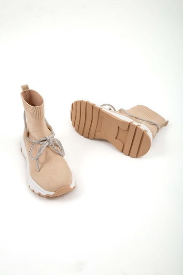  Tamer Tanca Kadın Triko Bej Günlük Bot