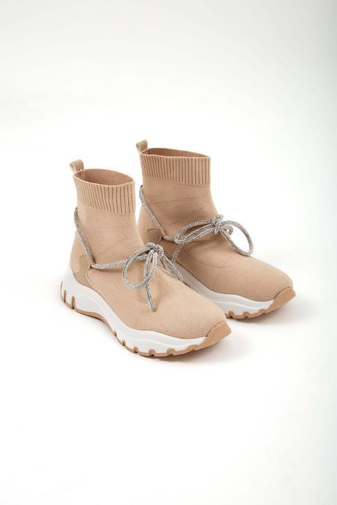  Tamer Tanca Kadın Triko Bej Günlük Bot