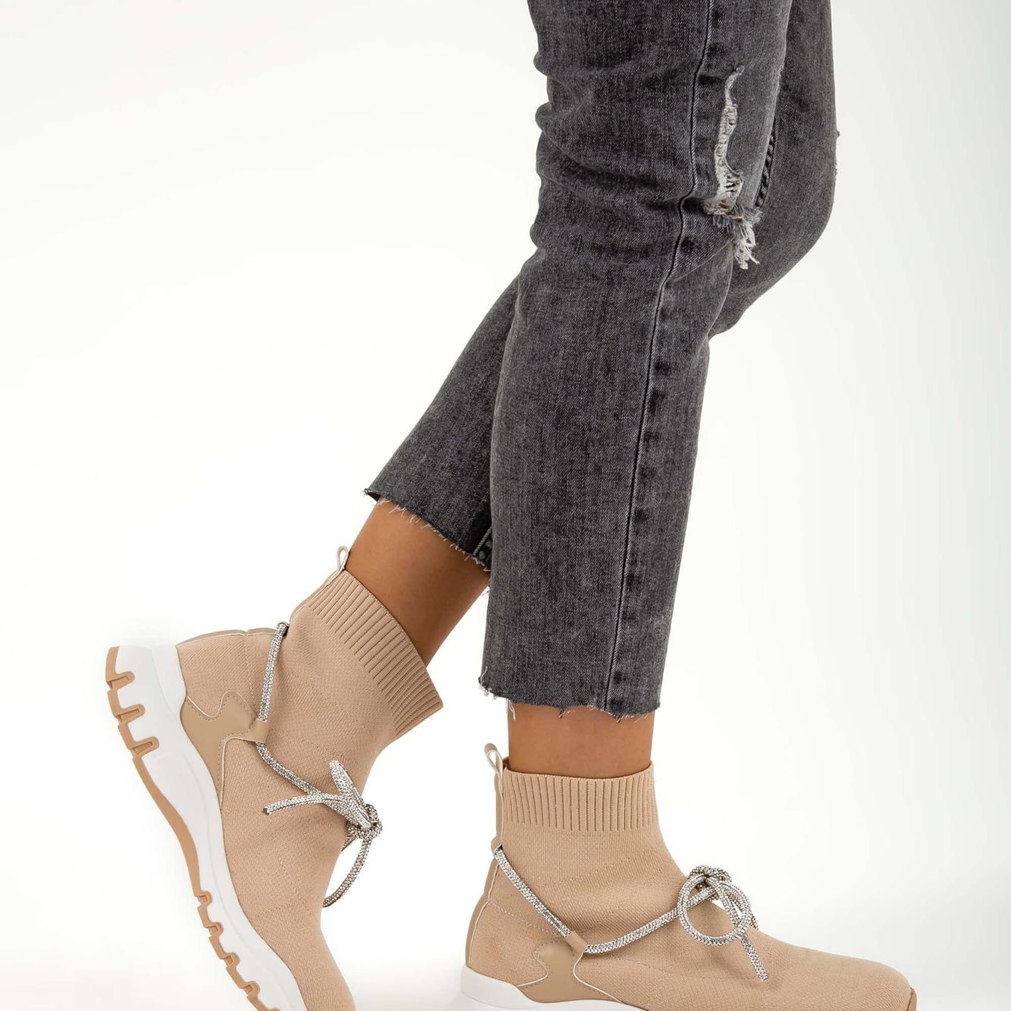 Tamer Tanca Kadın Triko Bej Günlük Bot