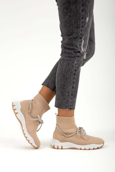  Tamer Tanca Kadın Triko Bej Günlük Bot