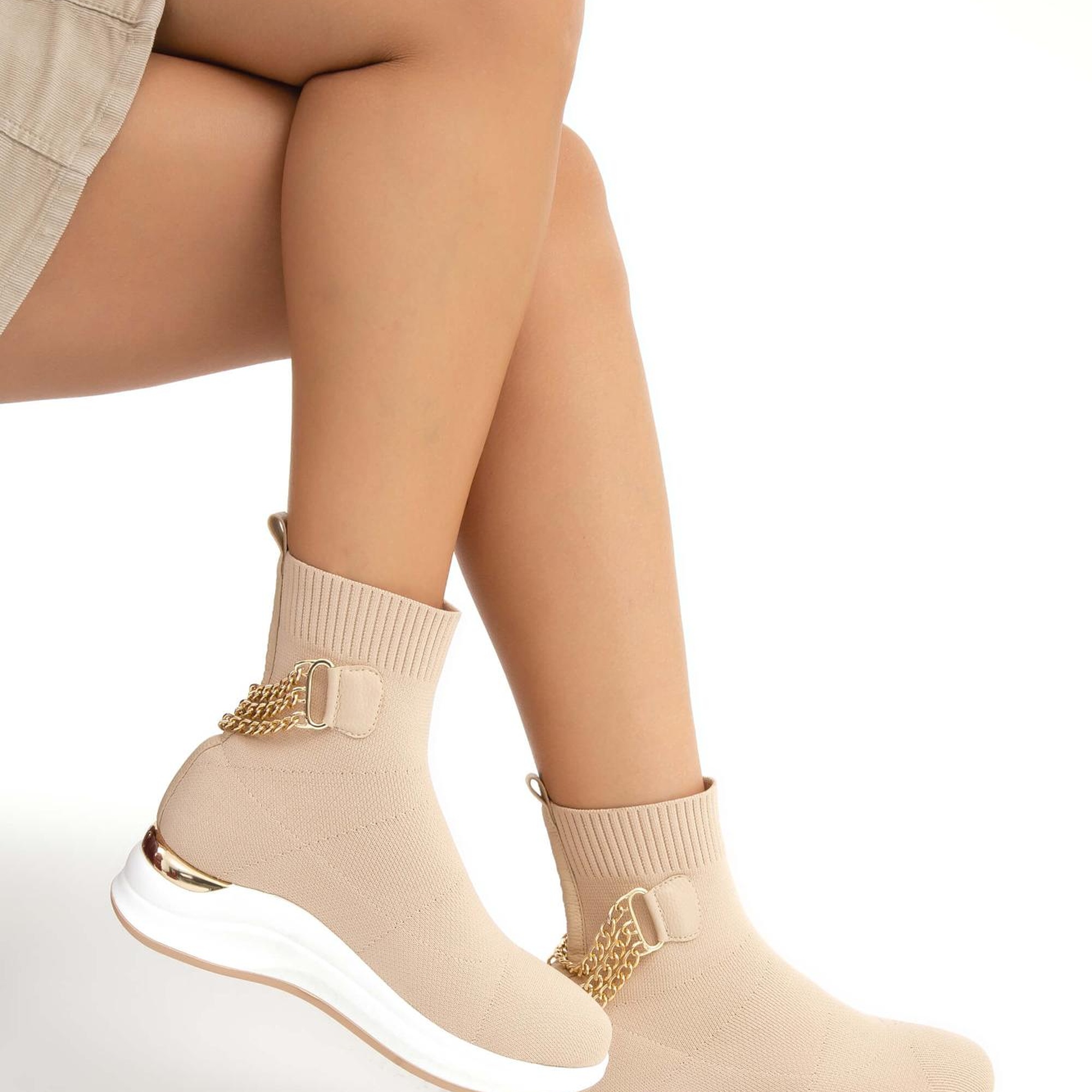 Tamer Tanca Kadın Triko Bej Casual Bot