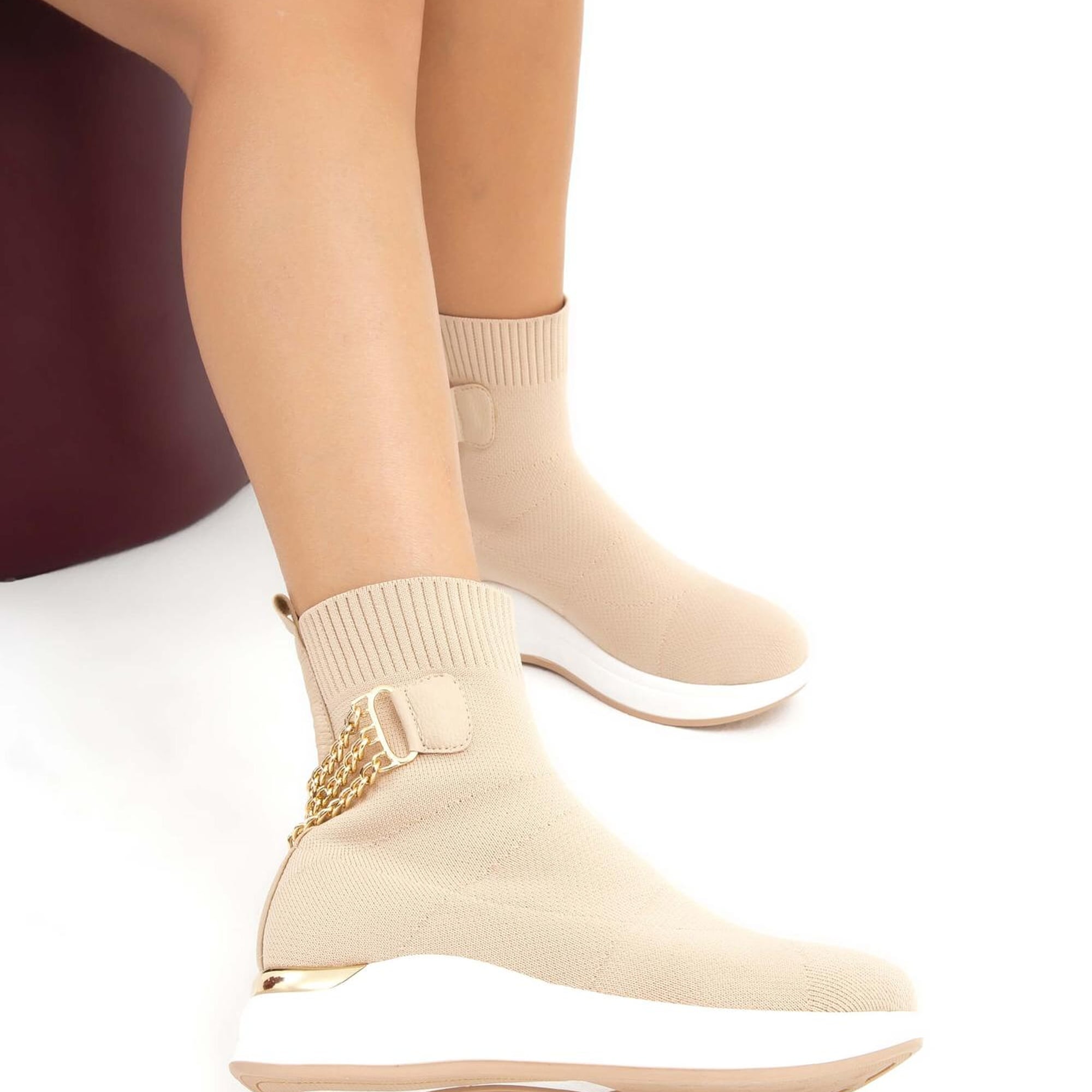 Tamer Tanca Kadın Triko Bej Casual Bot