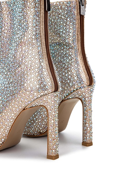  Tamer Tanca Kadın Hakiki Deri Bej Topuklu Bot