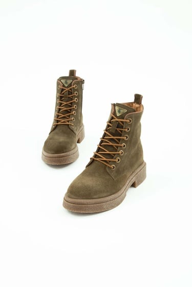  Tamer Tanca Kadın Hakiki Deri Yeşil Casual Bot