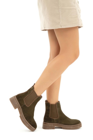  Tamer Tanca Kadın Hakiki Deri Yeşil Casual Bot