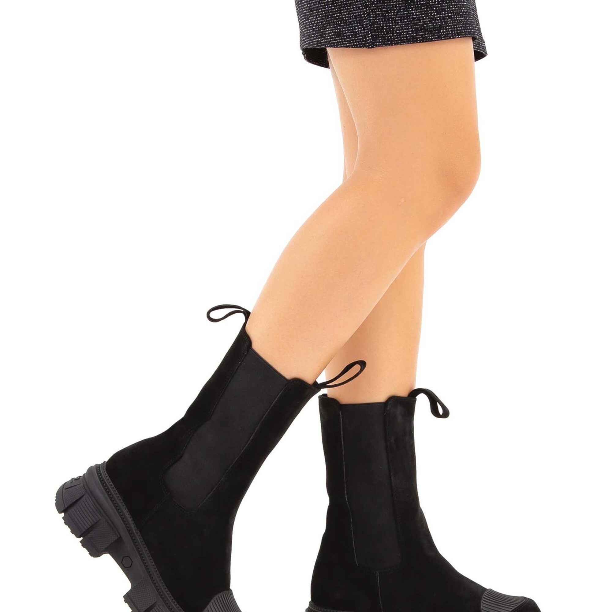 Tamer Tanca Kadın Hakiki Deri Siyah Süet Casual Bot