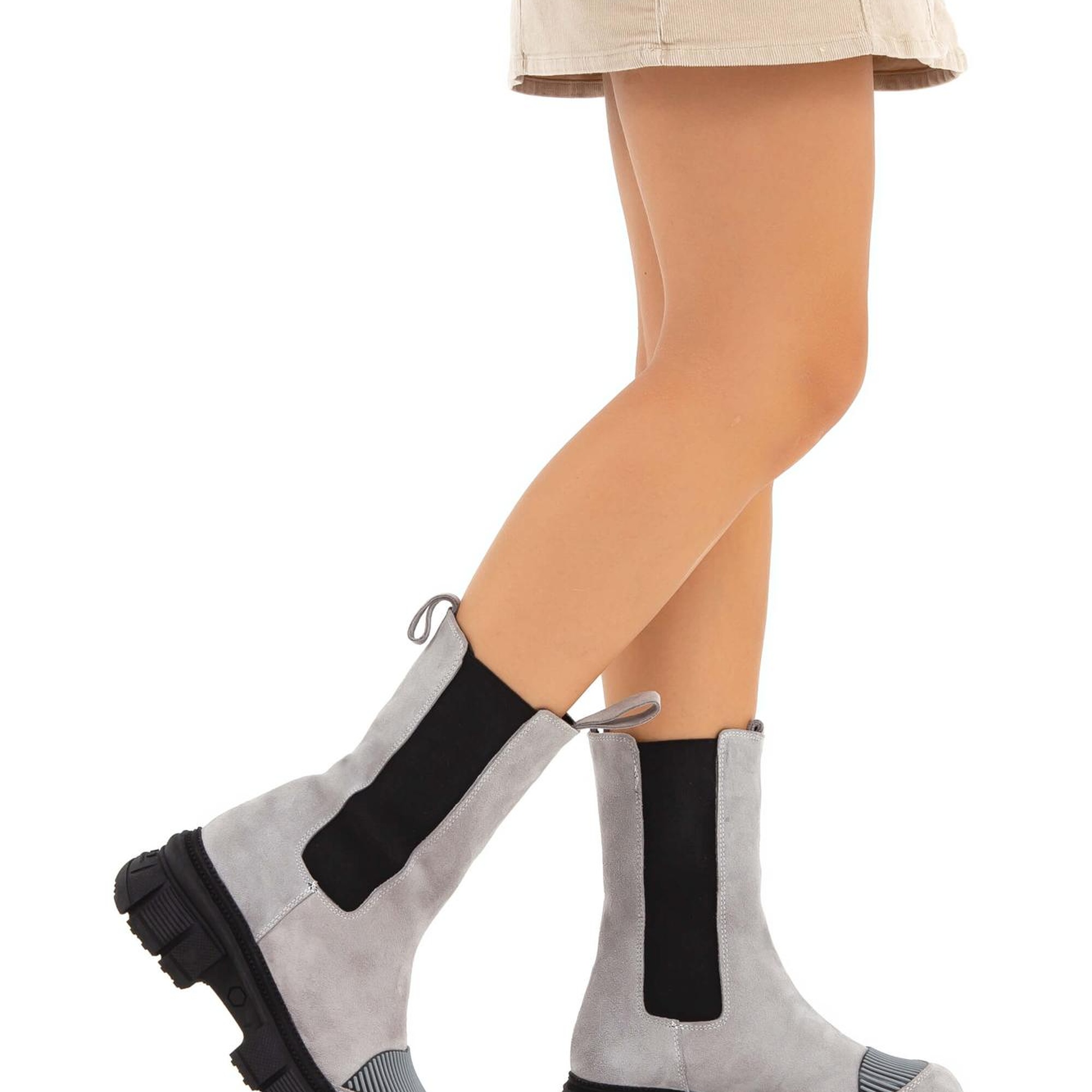 Tamer Tanca Kadın Hakiki Deri Gri Casual Bot