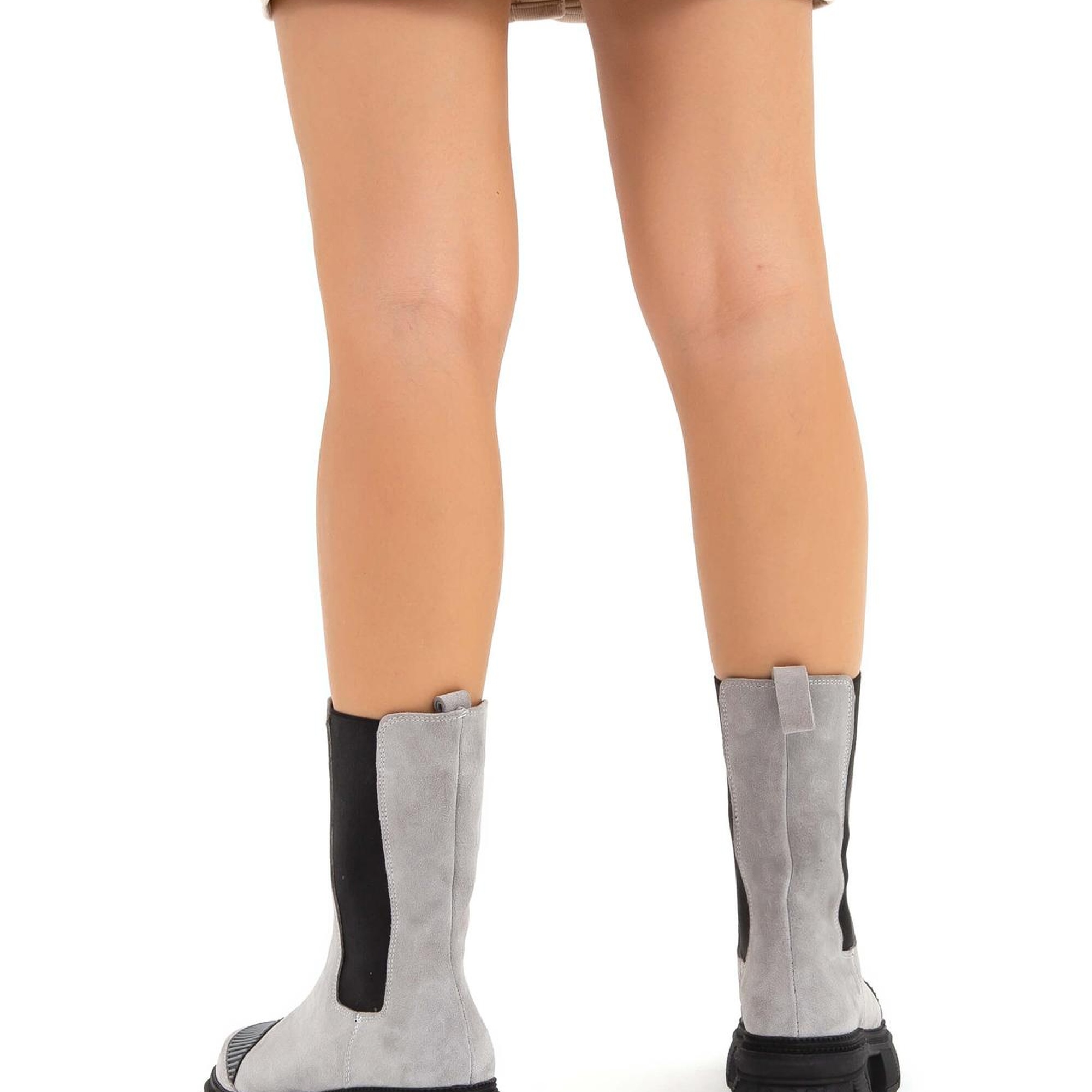 Tamer Tanca Kadın Hakiki Deri Gri Casual Bot