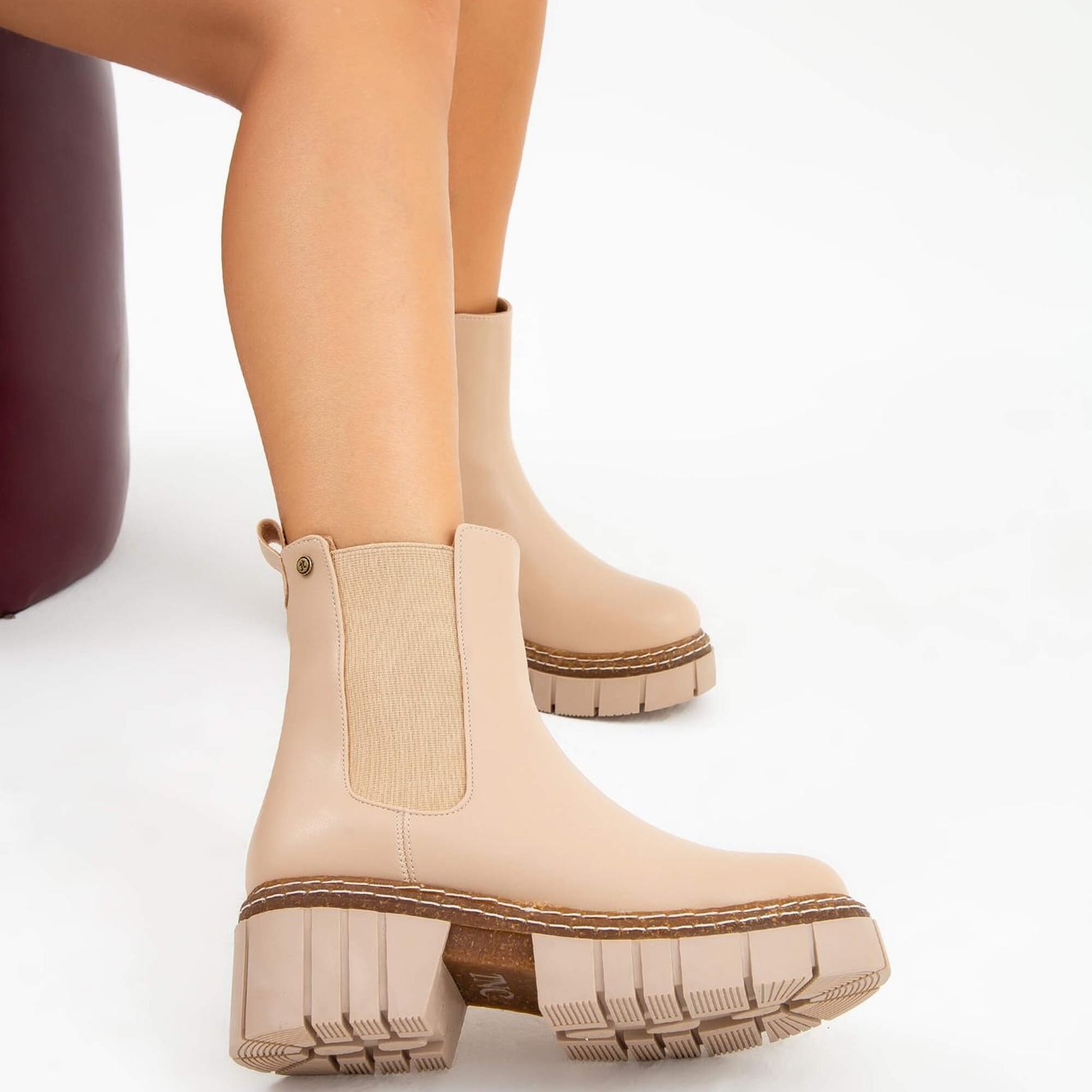 Tamer Tanca Kadın Vegan Bej Casual Bot