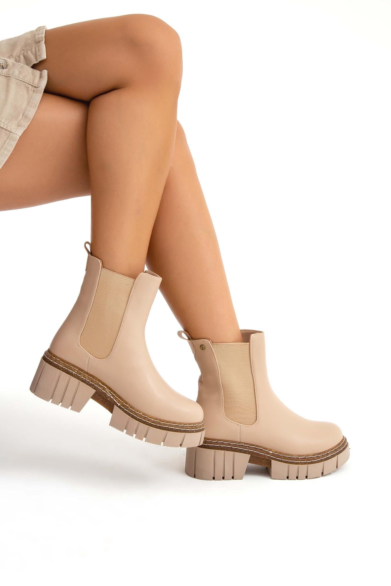 Tamer Tanca Tamer Tanca Kadın Vegan Bej Casual Bot | FashFed Bej - 6. görsel