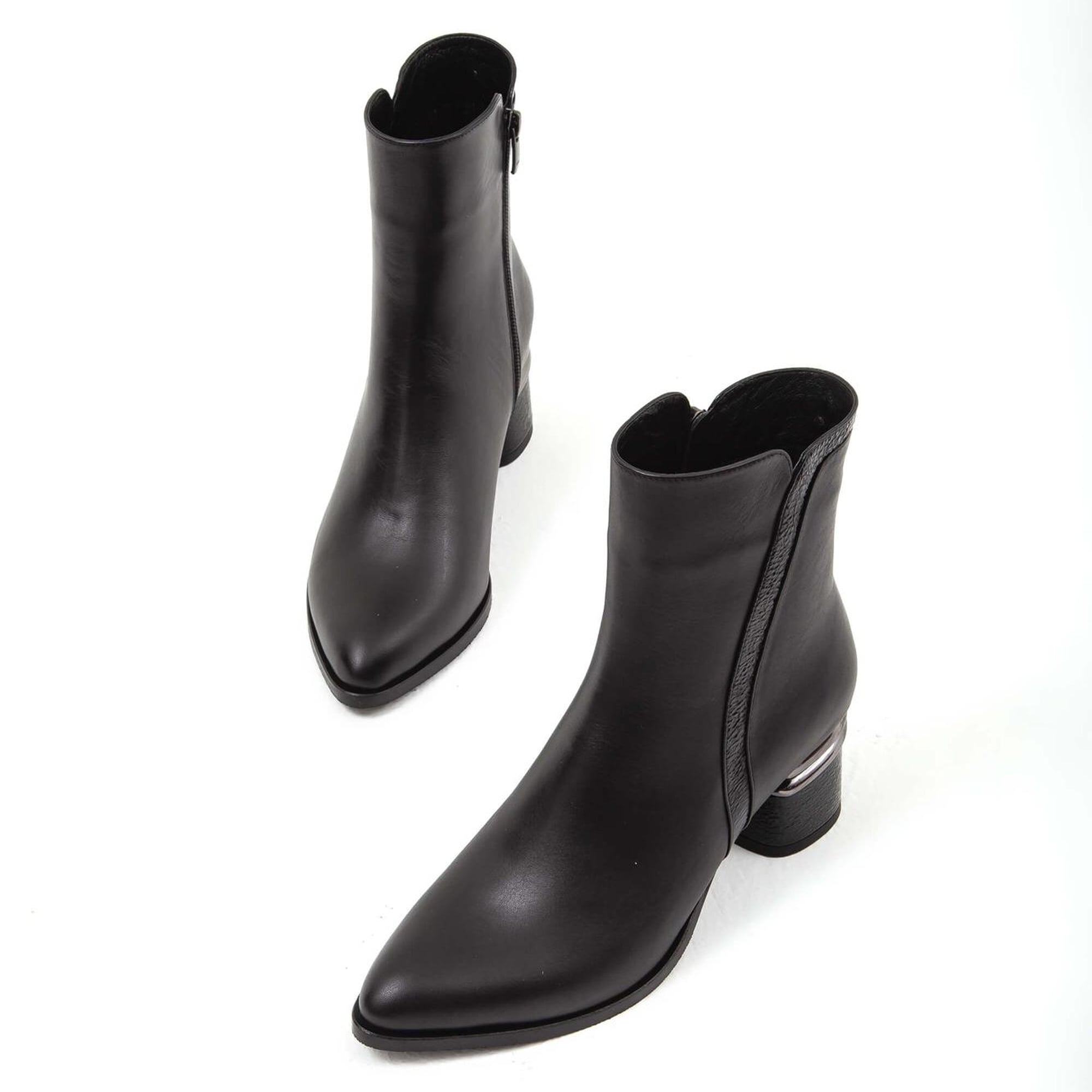 Tamer Tanca Kadın Hakiki Deri Siyah Klasik Bot