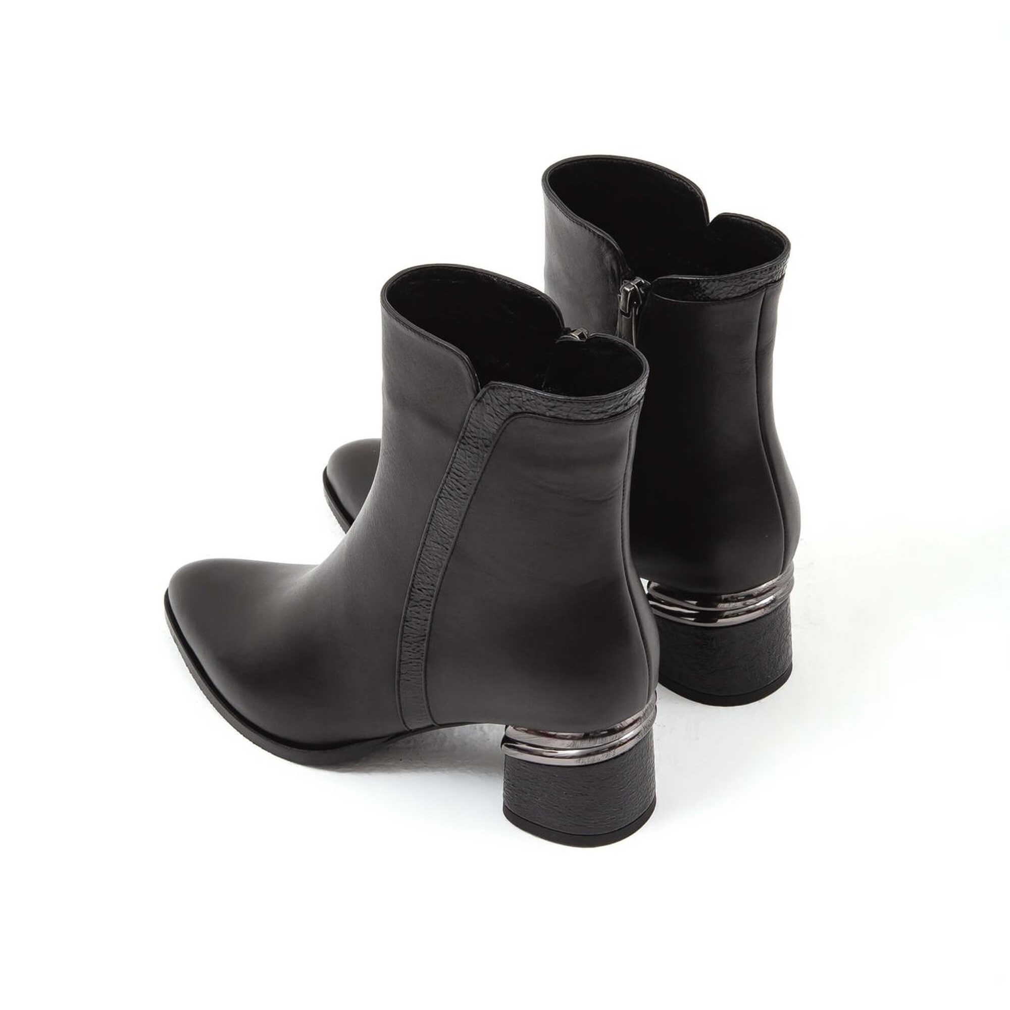 Tamer Tanca Kadın Hakiki Deri Siyah Klasik Bot