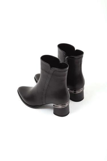  Tamer Tanca Kadın Hakiki Deri Siyah Klasik Bot