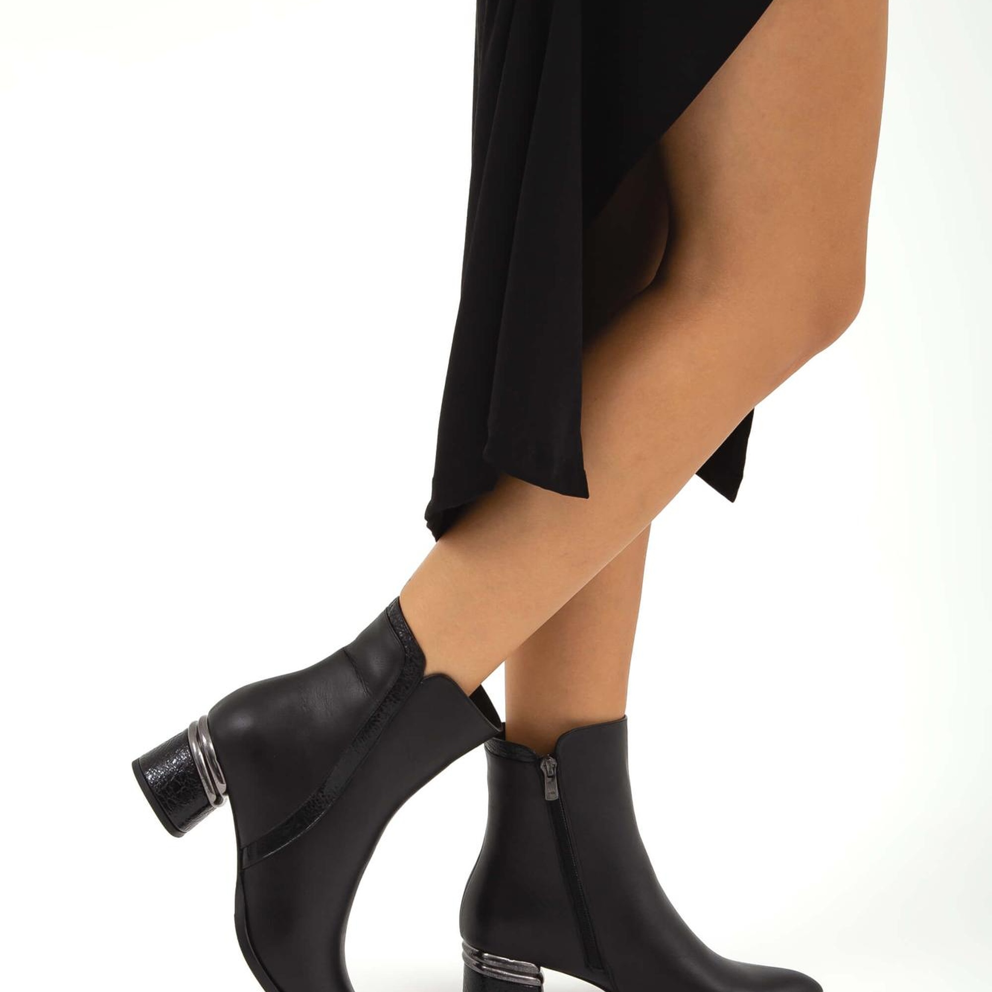 Tamer Tanca Kadın Hakiki Deri Siyah Klasik Bot