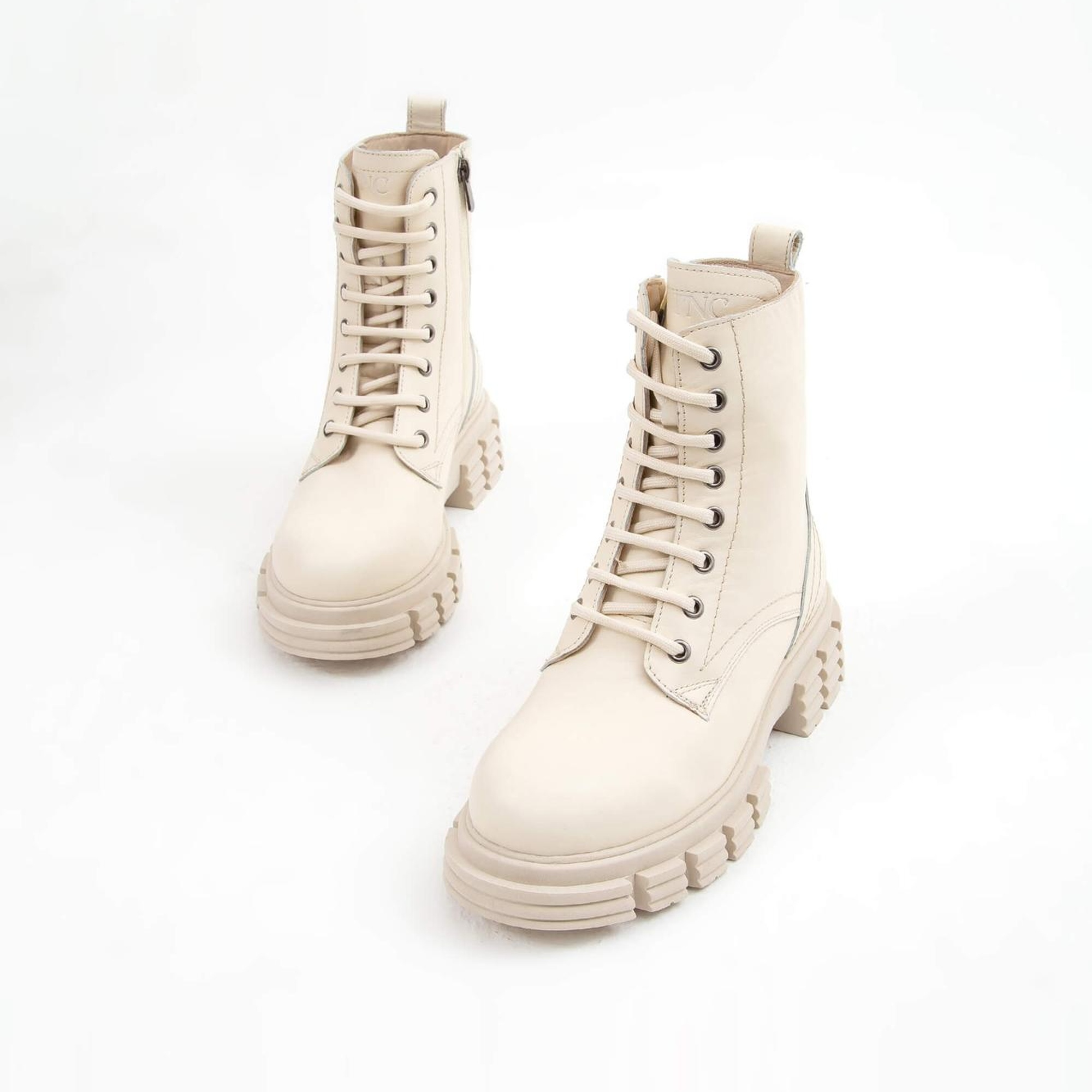 Tamer Tanca Kadın Hakiki Deri Bej POSTAL Bot